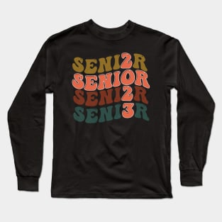 Vintage Seniors Class Cool Psychedelic 90s 80s 70s Long Sleeve T-Shirt